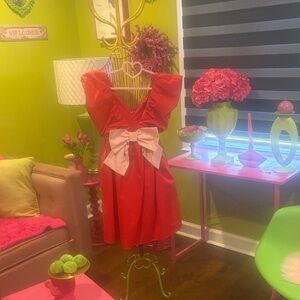 Red Dress with White Bow